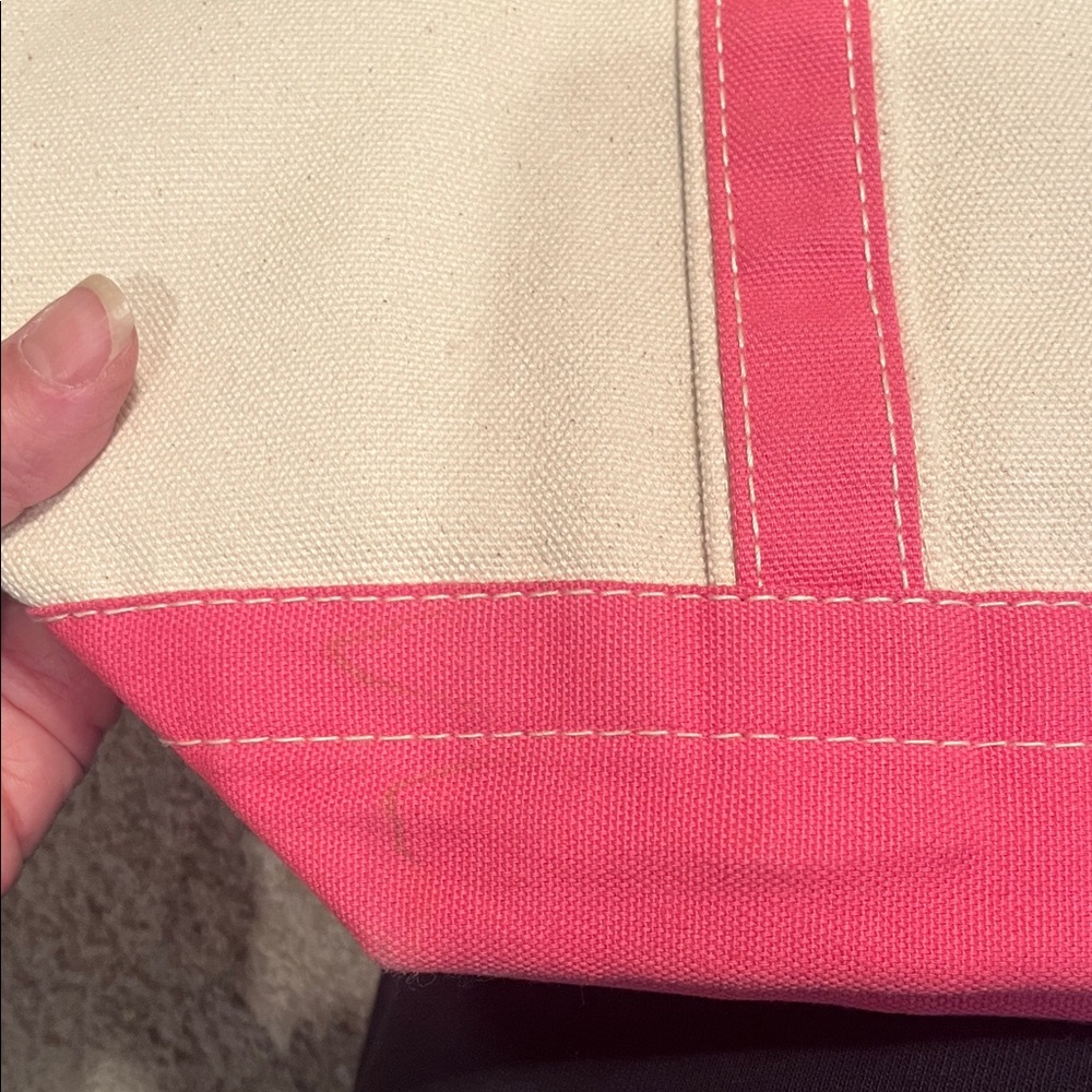 The Black Dog Large Canvas Tote with Deep Pink Trim - Picture 8 of 9